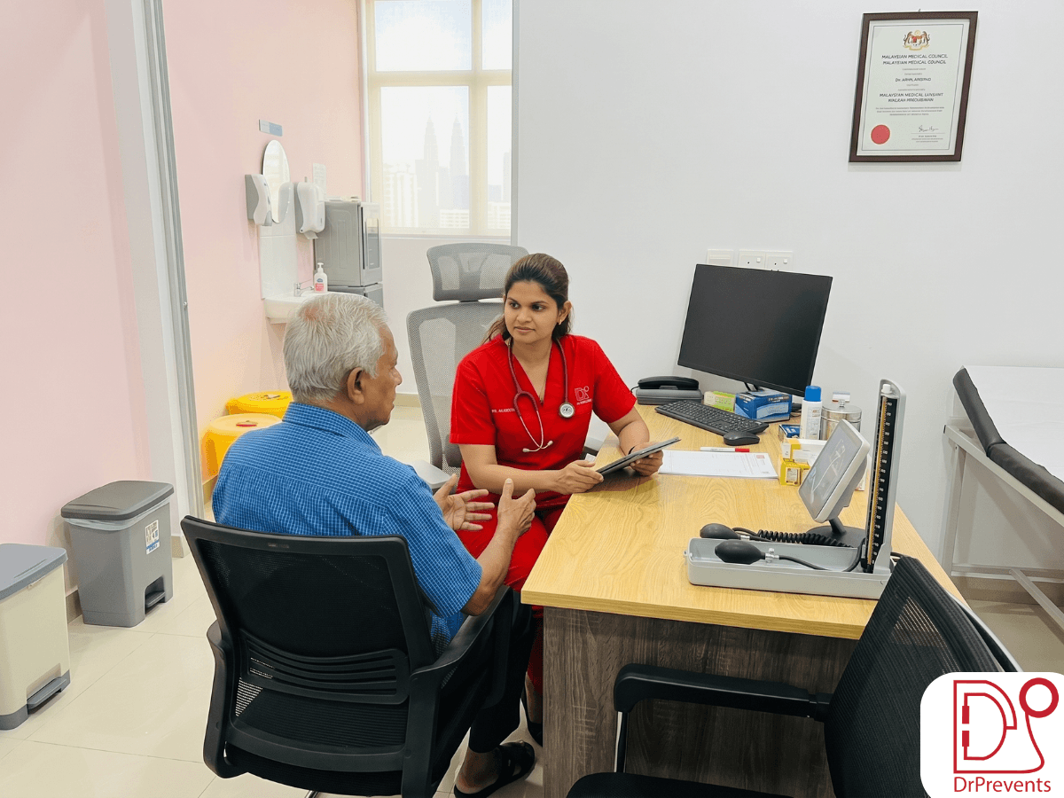 Dr. Prevents doctor consulting with patient